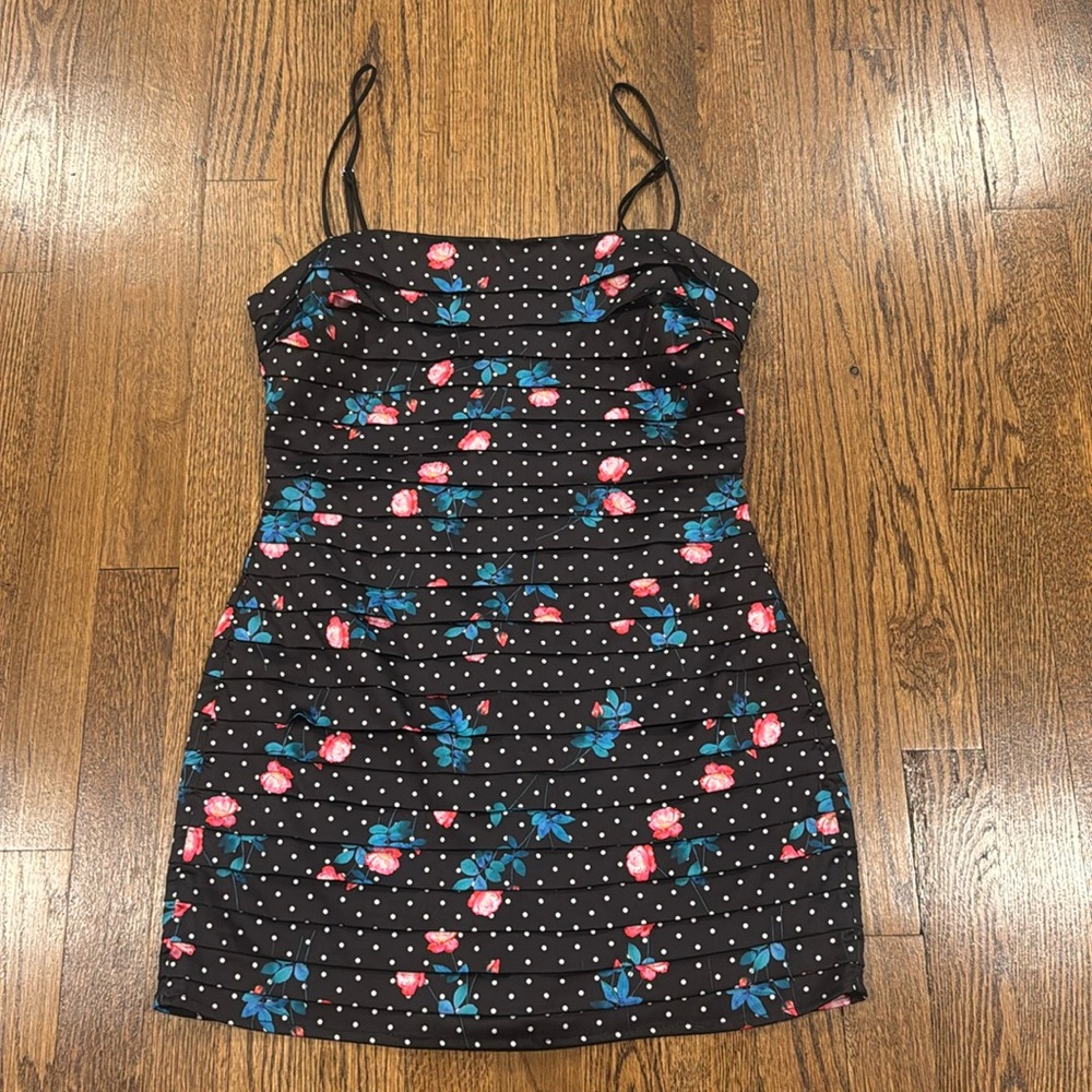 For Love & Lemons Posey polka dot black Mini Dress size medium